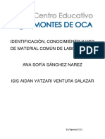 Identificación, Conocimiento y Uso de Material Común de Laboratorio