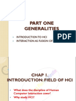 HCI - Part 1 - Chap. 1 INTRODUCTION TO HCI