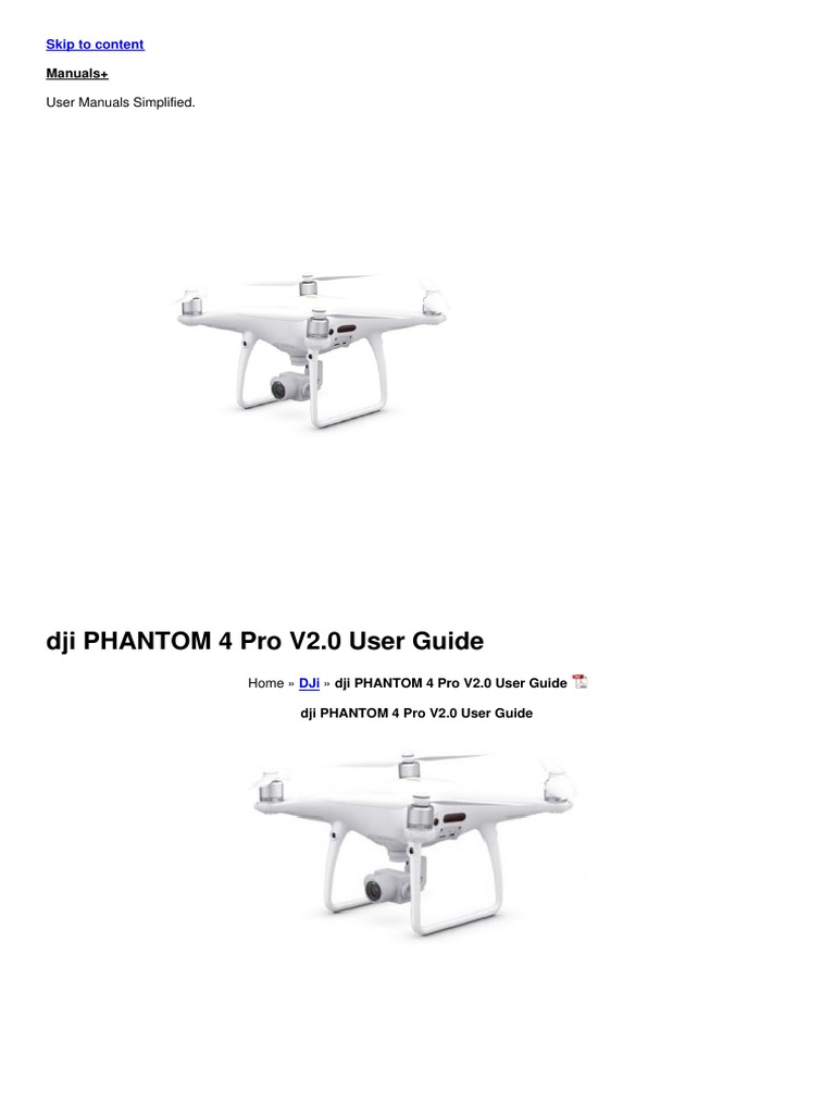 Phantom 4 Pro v2 0 Manual | PDF