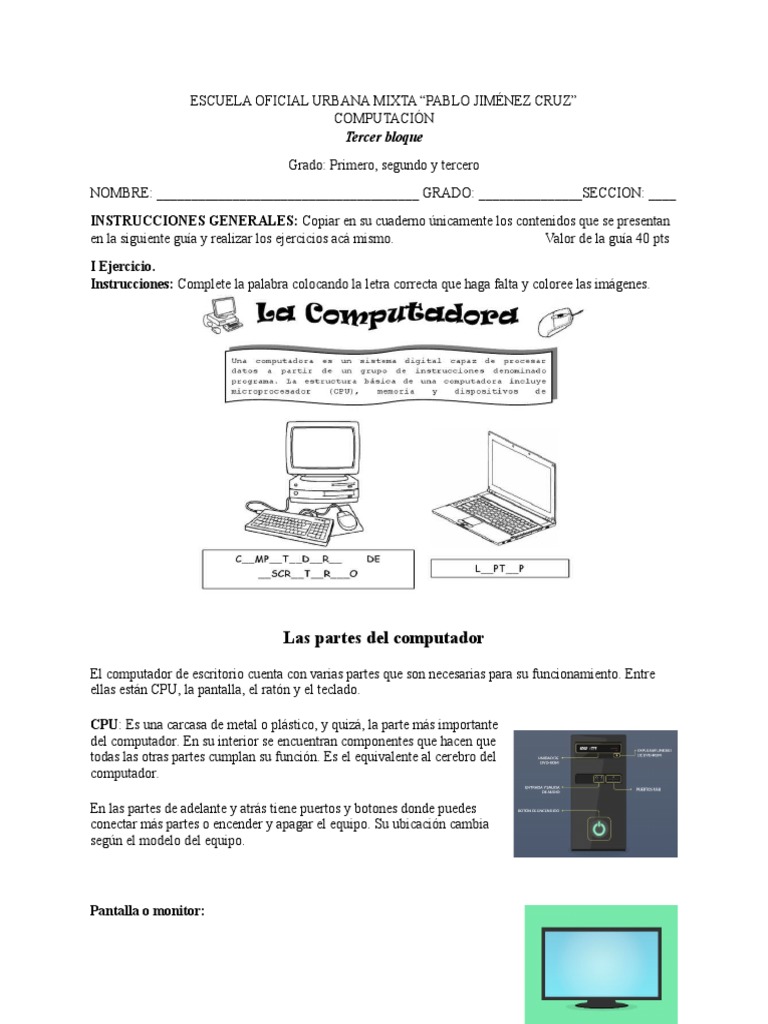 Primera GUIA Computacion | PDF