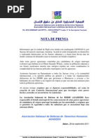 NOTA DE PRENSA ASADEDH