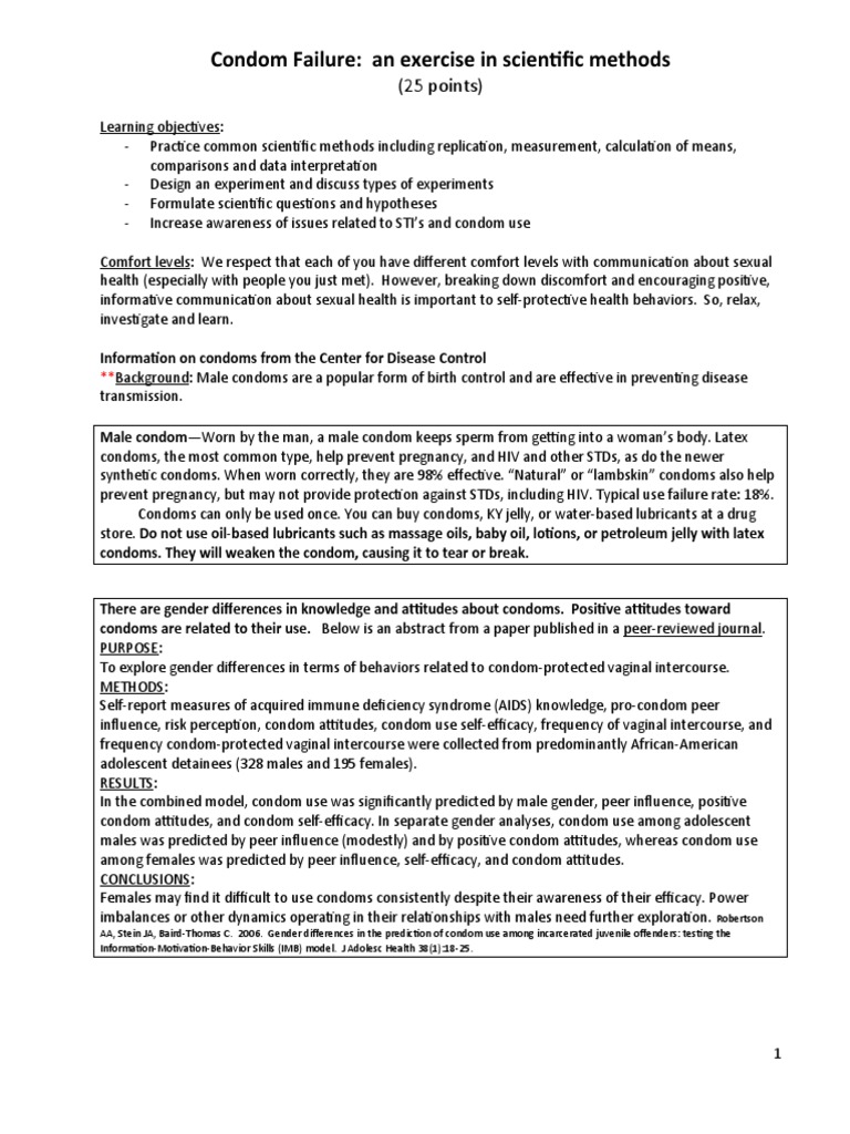 Scientific Methods in Condom Testing | PDF | Career & Growth | Wellness