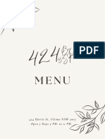 A La Carte Menu 424 by 3SR