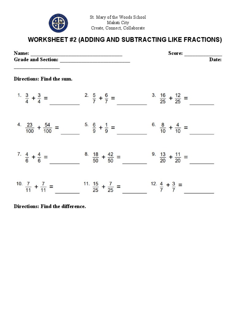 Worksheet 1 (Improper To Mixed and Vice Versa) | PDF