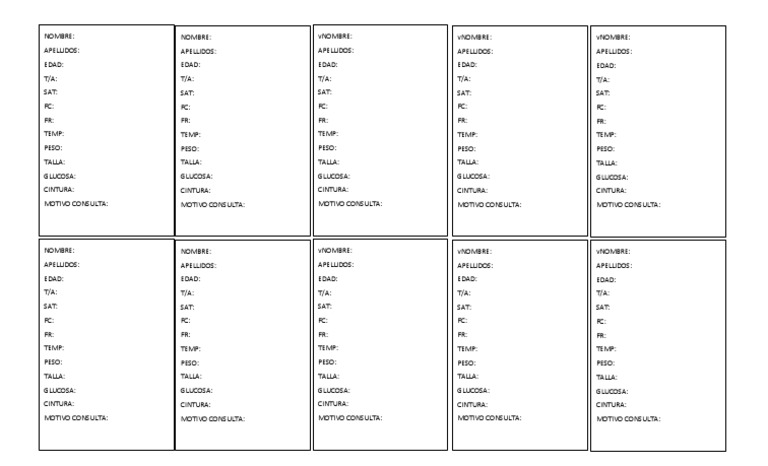 Formato Signos Vitales | PDF