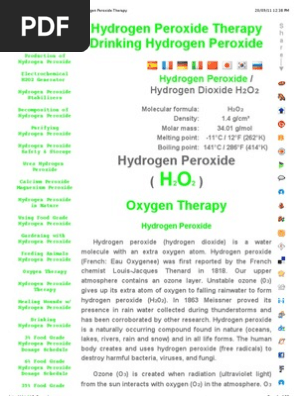 Hydrogen Peroxide Cellular Respiration Hydrogen Peroxide