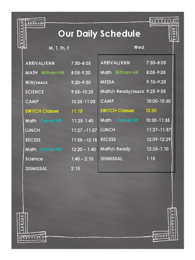 2324 chalkboard paper for daily schedules PDF