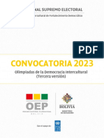 Convocatoria Tercera Versión Olimpiada de La Democracia Intercultural 2023