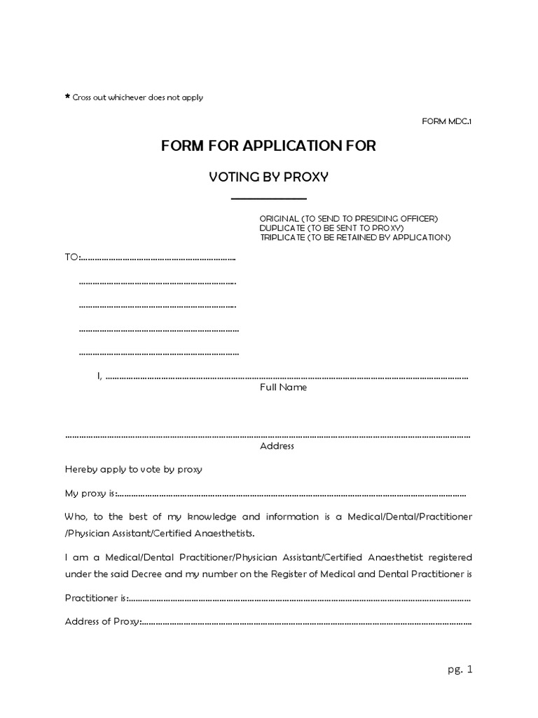 Proxy Voting for Medical Professionals | PDF