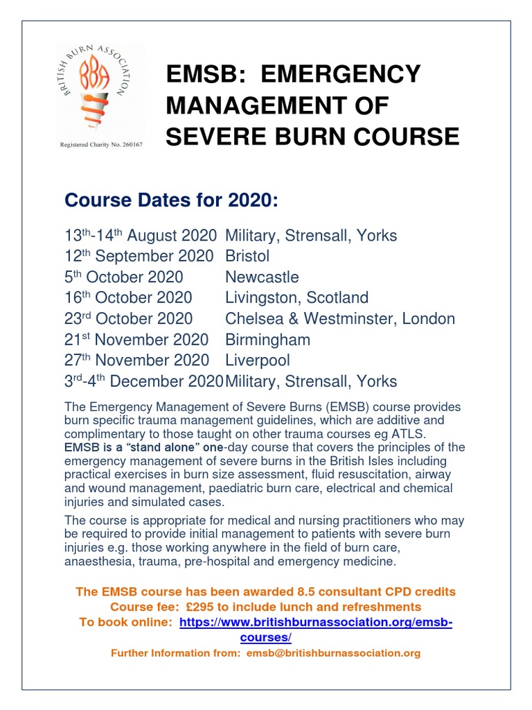 EMSB Course Date Venues From August 2020 | PDF