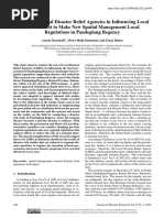 The Role of Local Disaster Relief Agencies in in Uencing Local Government To Make New Spatial Management Local Regulations in Pandeglang Regency