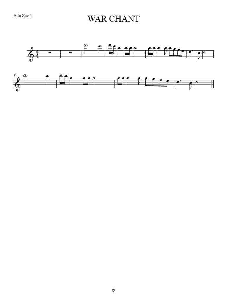 War Chant Alto Sax 1 PDF