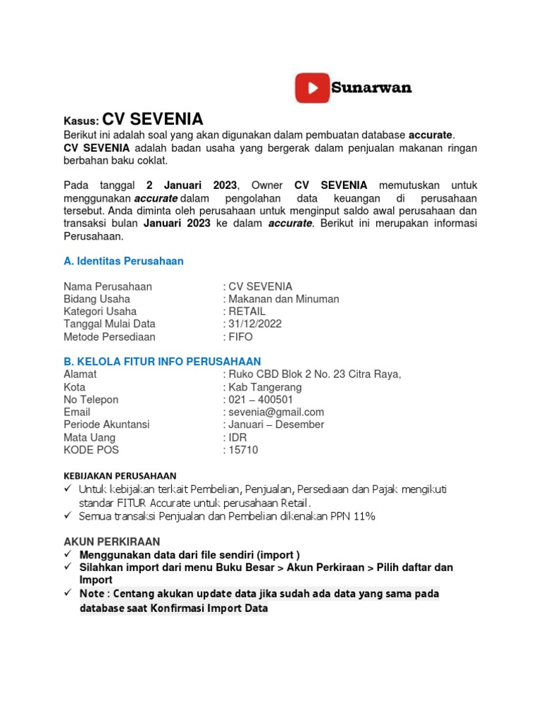 Database Accurate CV Sevenia | PDF