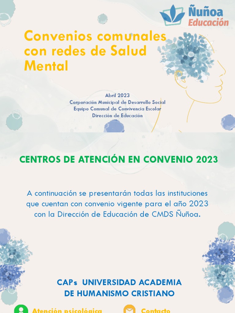 Convenios Salud Mental Abril 2023 | PDF | Trastorno mental | Psicoterapia