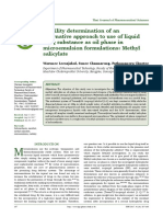 Stability Determination of An Alternative Approach To Use of Liquid Drug Substance As Oil Phase in Microemulsion Formulations: Methyl Salicylate