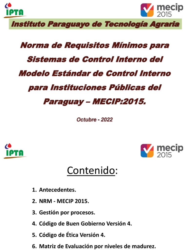 NRM MECIP 2015: Control Interno Público | PDF | Institución | Gestión ...