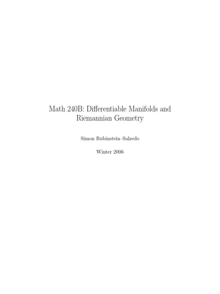 240 bnotes pdf differentiable manifold mathematical objects