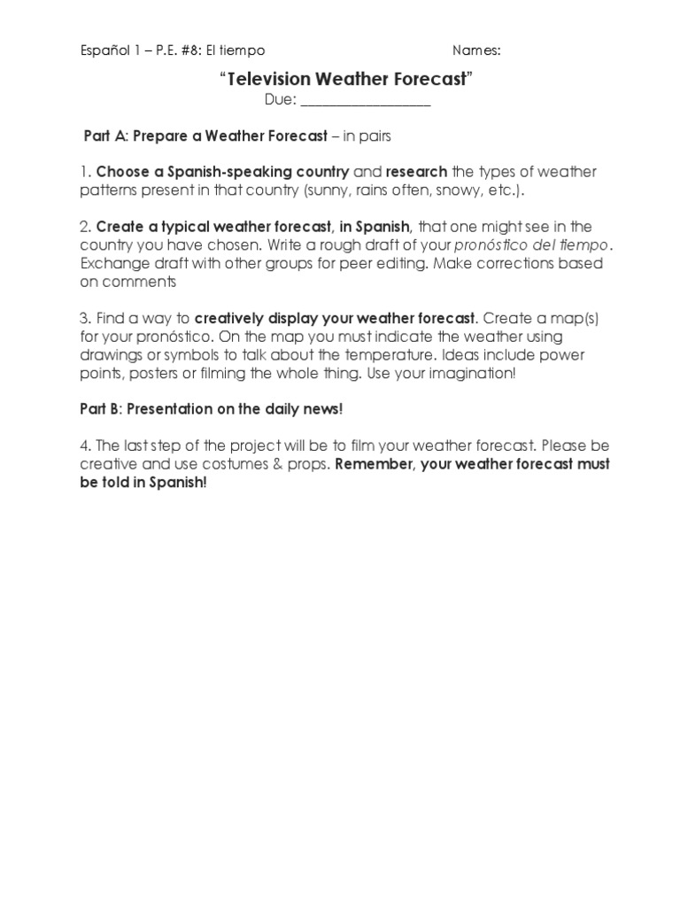 Weather Forecast Explanation | PDF