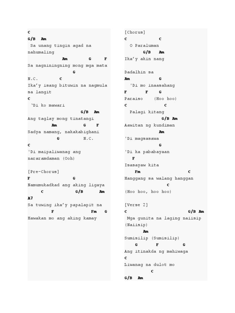 Paraluman Chords PDF