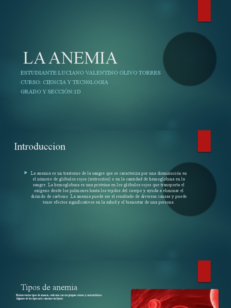 La Anemia 4 | PDF | Glóbulo rojo | Anemia