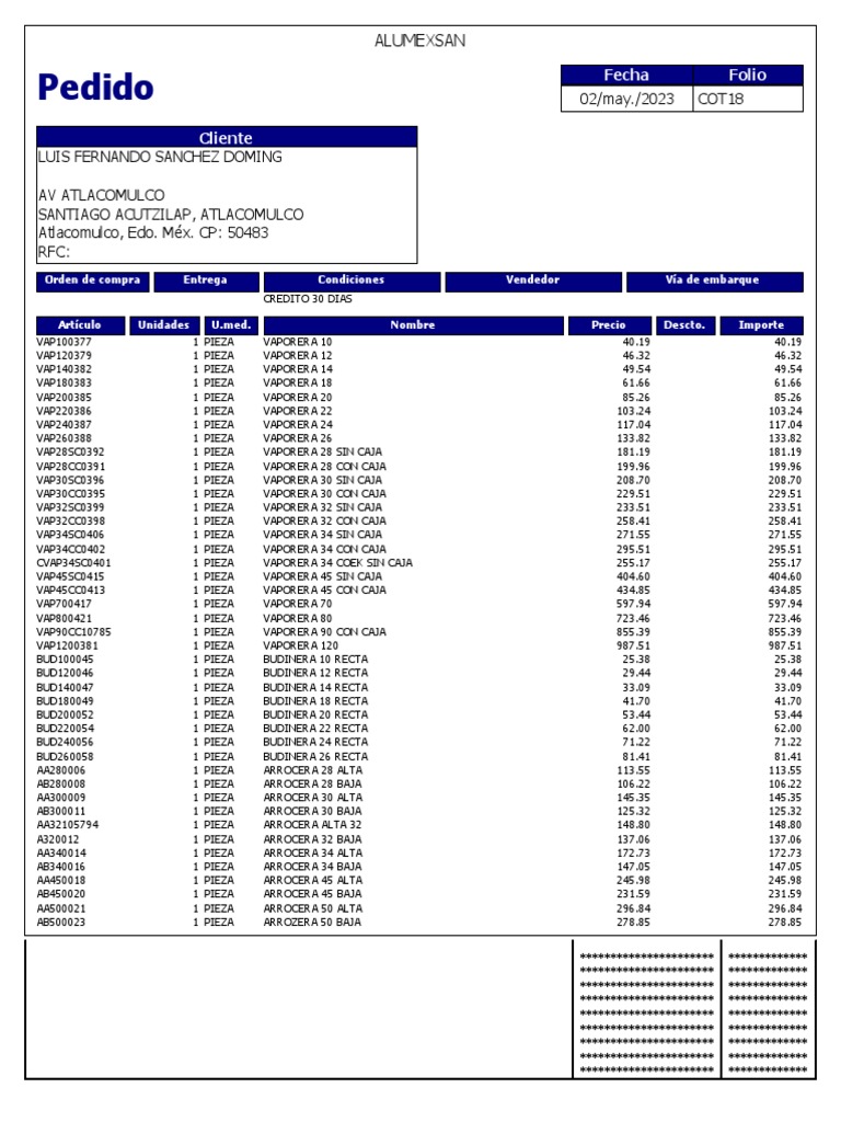 LISTA DE PRECIOS MAYO. PDF