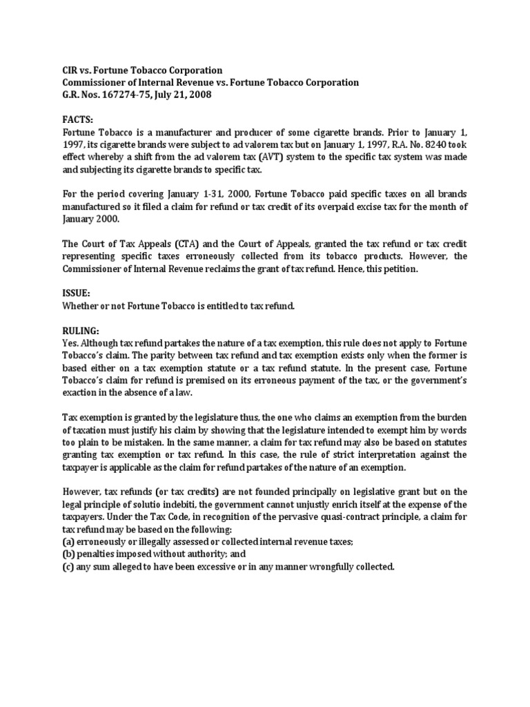 CIR vs. Fortune Tobacco PDF