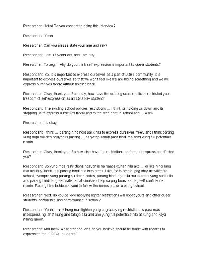 MJ INTERVIEW TRANSCRIPT SAMPLE | PDF