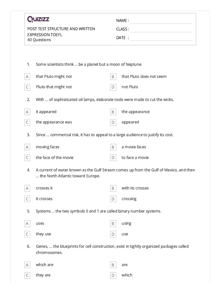 Post test structure and written expression toefl pdf pluto planets