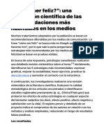 ¿Cómo Ser Feliz - Evaluación Científica de Las Recomendaciones Habituales