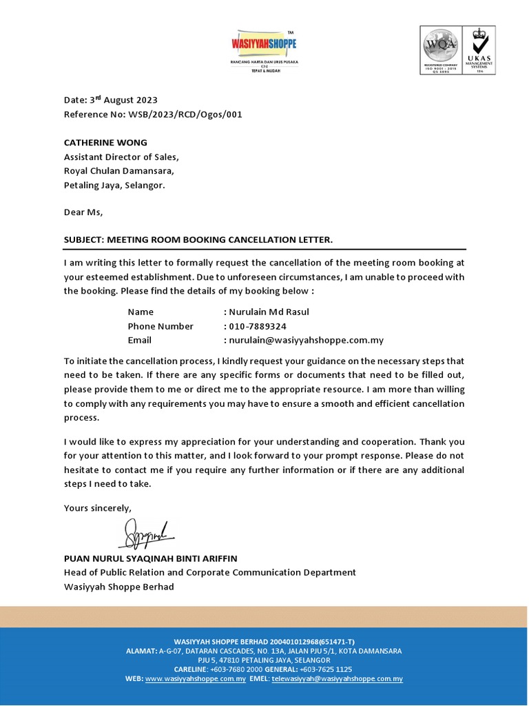royal-chulan-damansara-meeting-room-booking-cancellation-letter