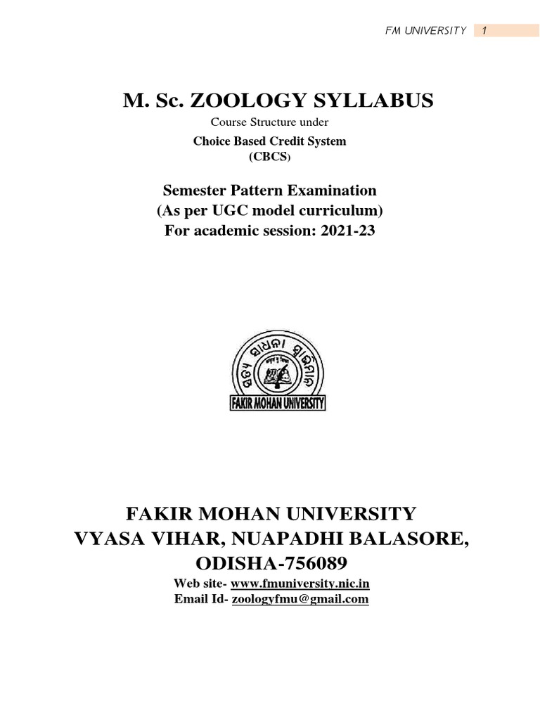 Zoology Syllabus For Pg Entrance