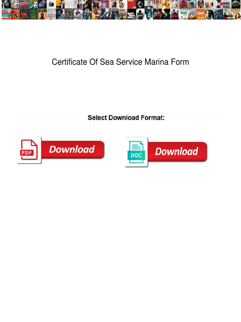 Certificate of Sea Service Marina Form | PDF
