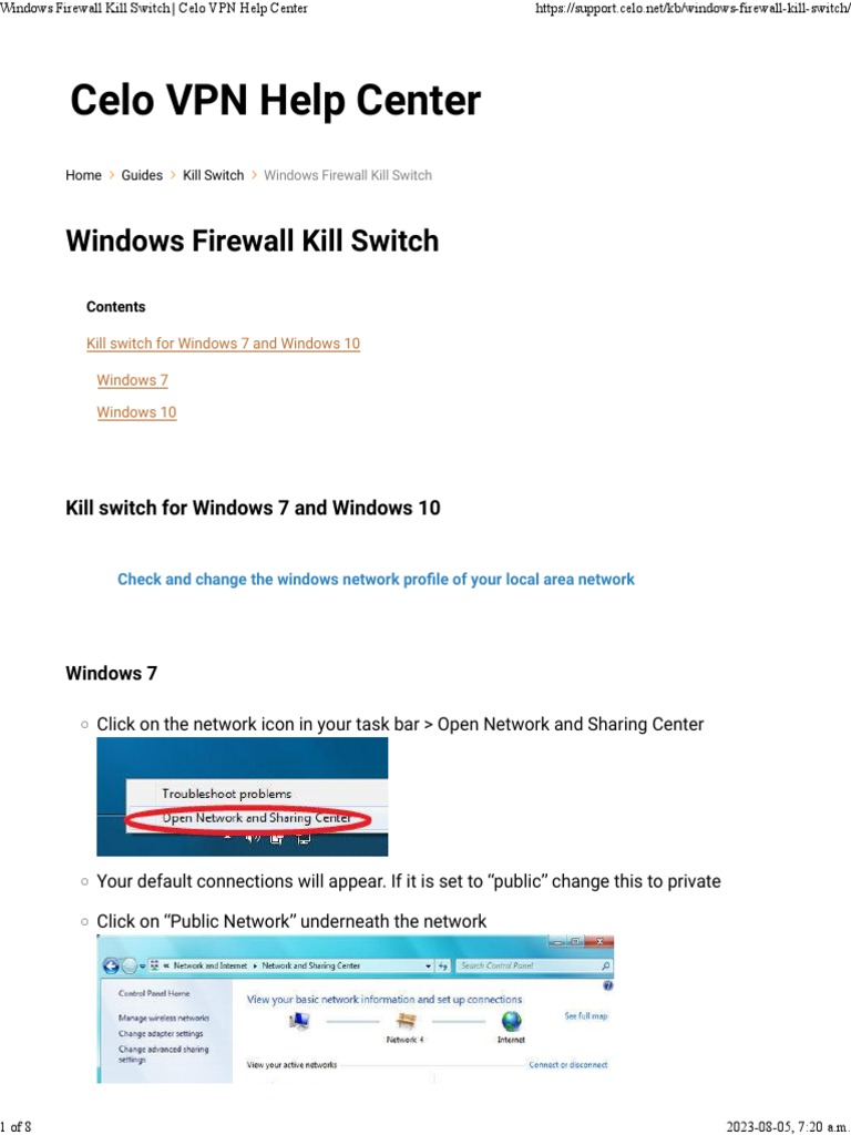 Windows Firewall Kill Switch Celo VPN Help Center PDF Firewall