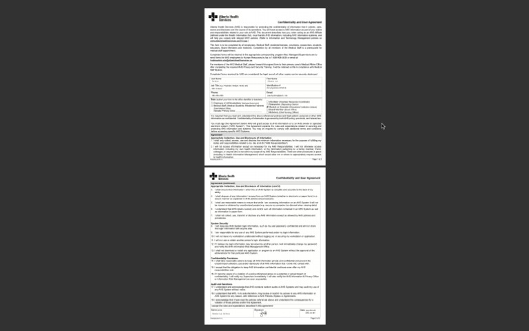 Confidentiality & User Agreement Form | PDF