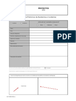 Reporte Preliminar de Accidentes e Incidentes: Proyectos