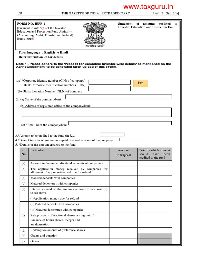 Form no iepf 1 to iepf 5 pdf