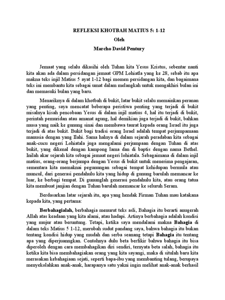 Khotbah Pembukaan Sidang Jemaat PDF