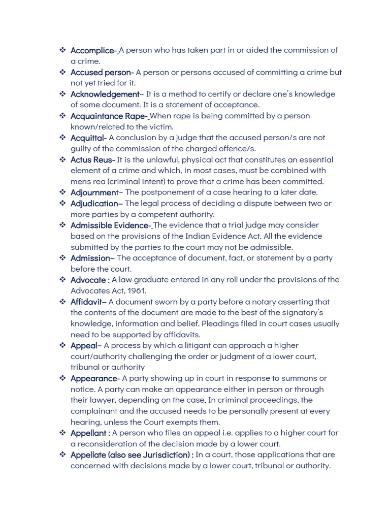 Common Legal Terminology | PDF