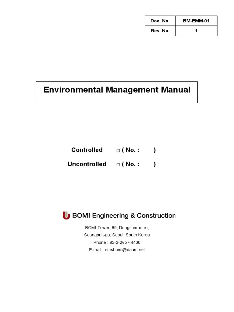 Environmental Management Manual | PDF