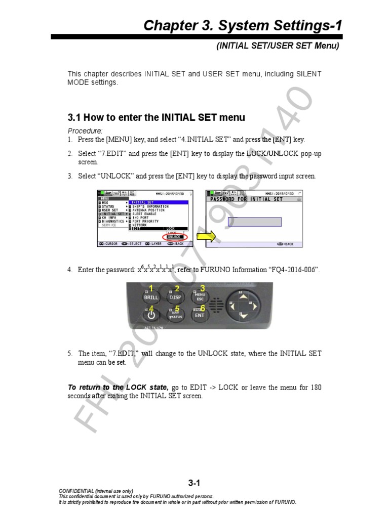 FA-170 Initial Set and User Menu Guide | PDF