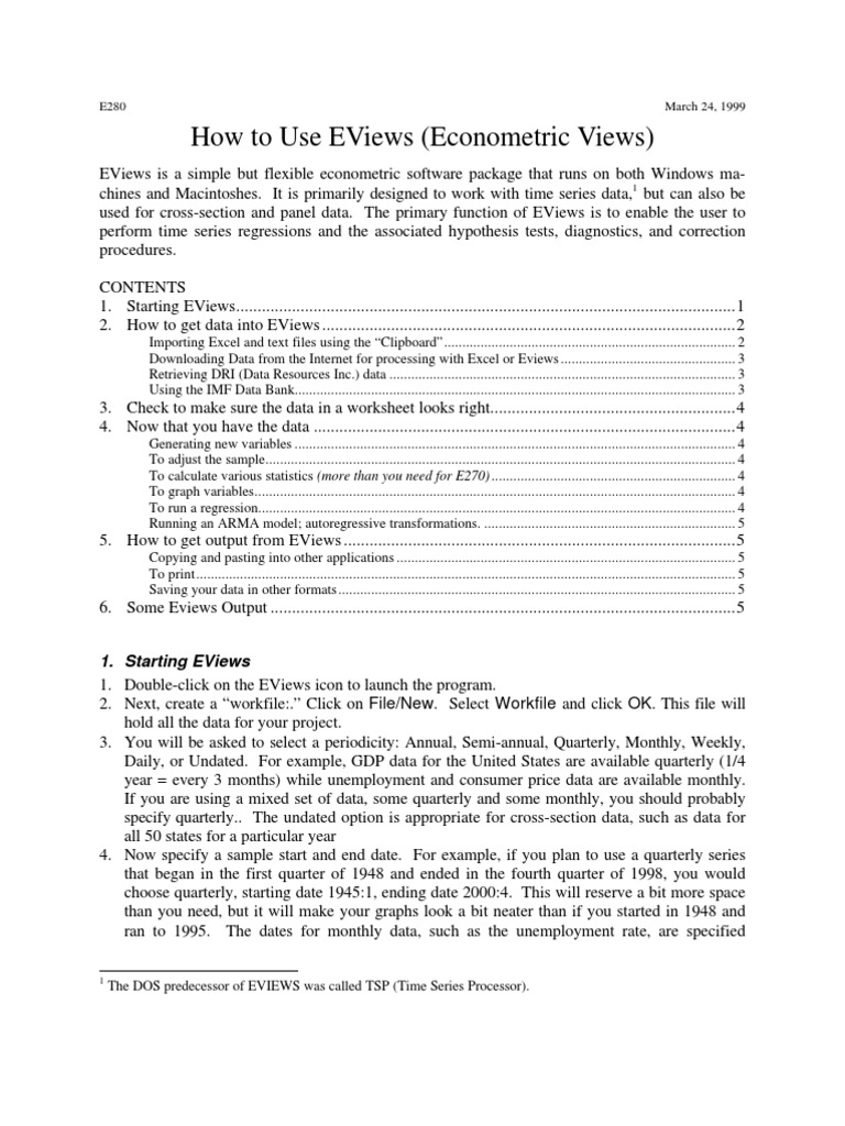 Eviews How | PDF