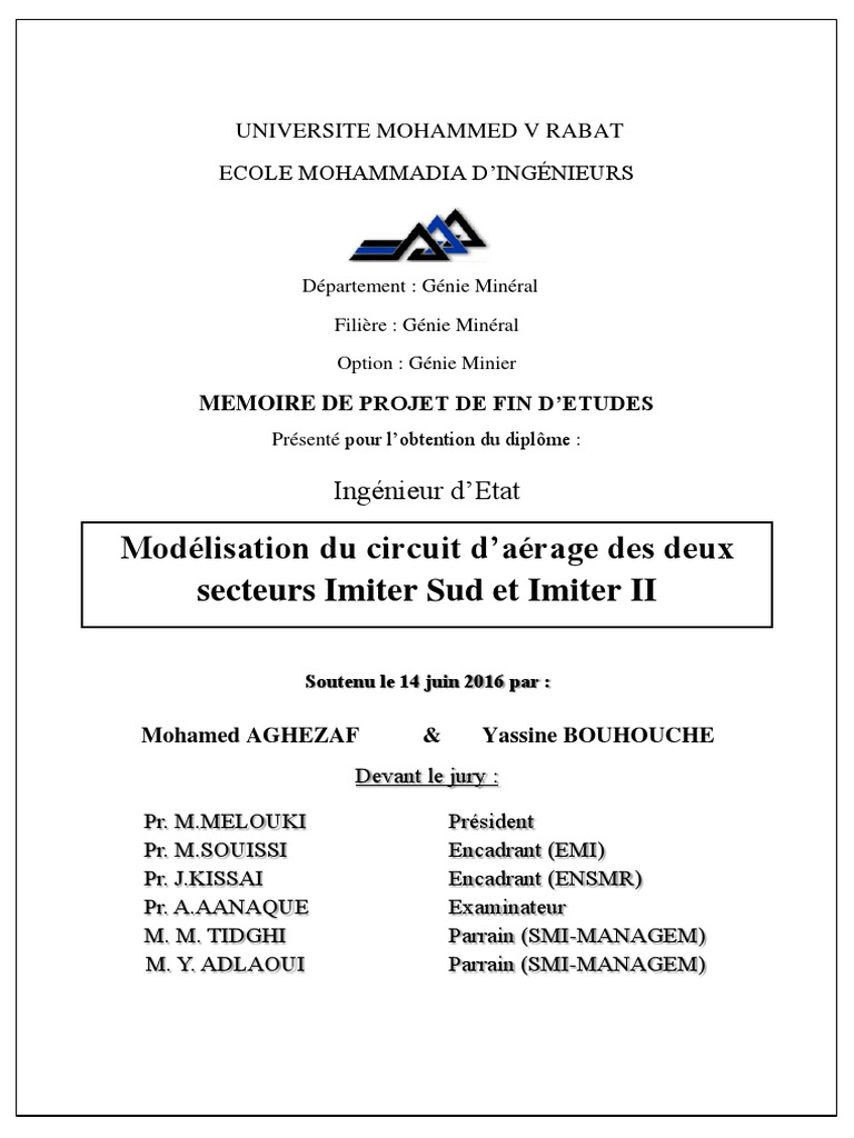 Modélisation de l'aérage à Imiter | PDF