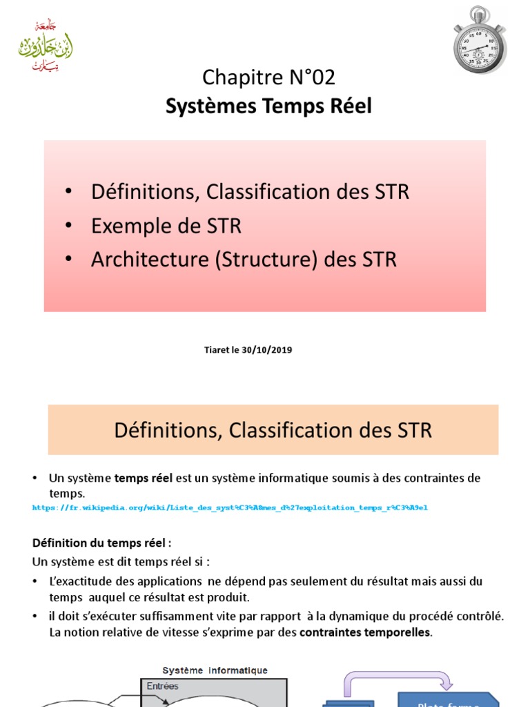 Introduction aux Systèmes Temps Réel | PDF | Système temps réel ...