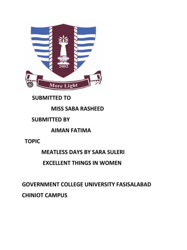 Insights from Sara Suleri's Meatless Days | PDF