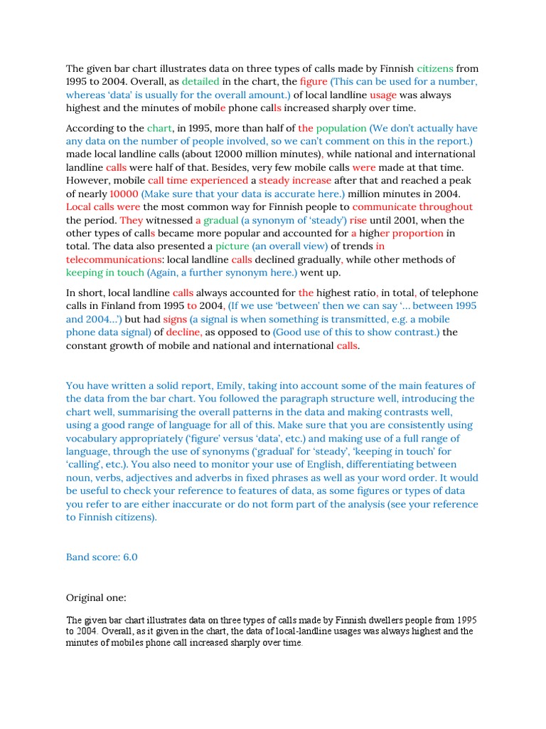 Task 1 - Describing Trends - Comments and Corrections | PDF