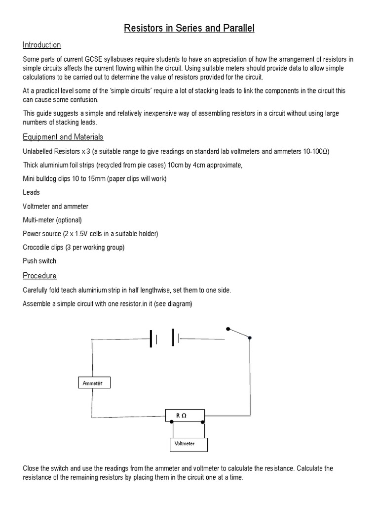 Resistors in Series and Parallel PDF