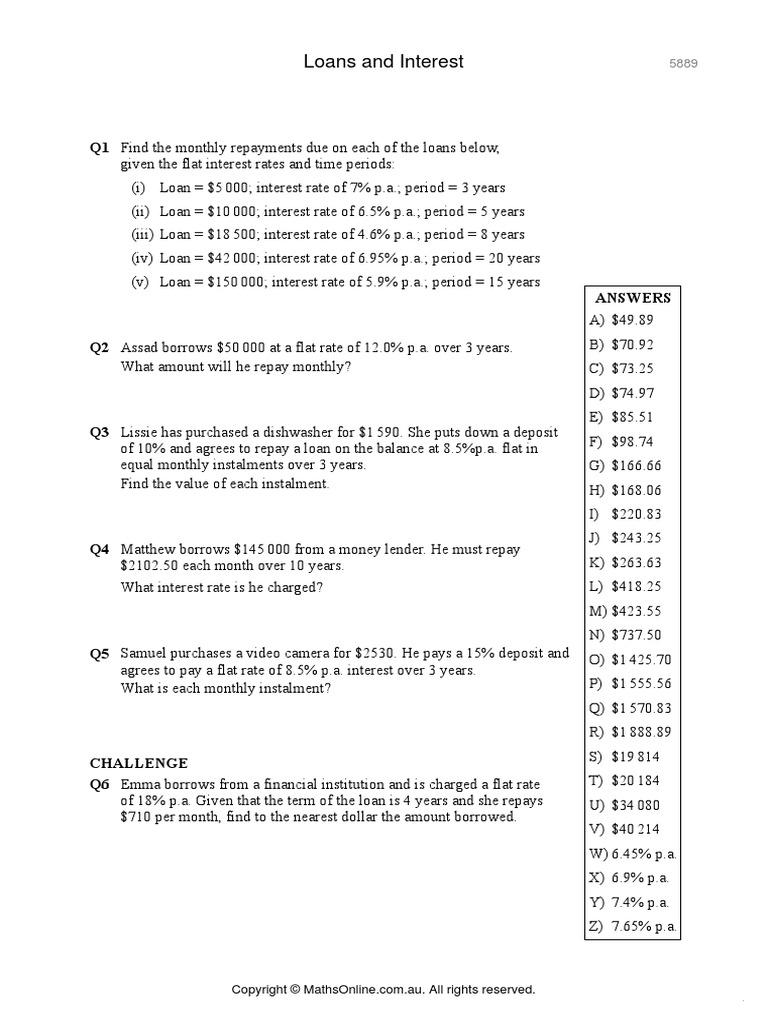Loans and Interest | PDF