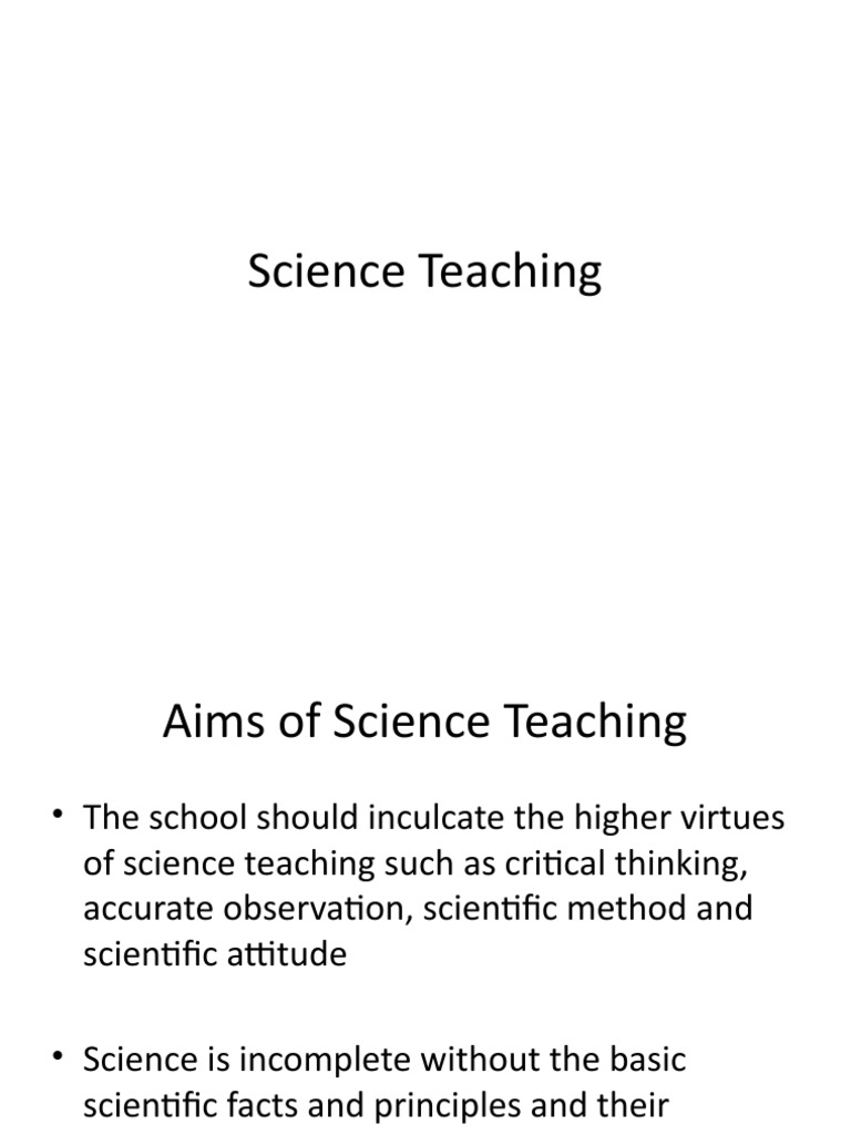 Aim of Science Teaching PDF