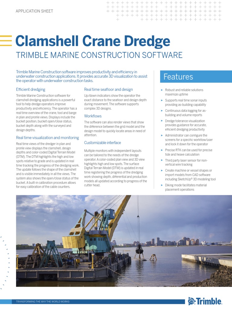 Clamshell Dredge Datasheet English | PDF | 3 D Computer Graphics | Dredging