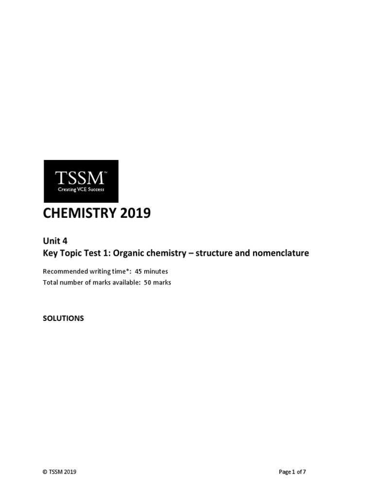 Organic Chemistry Test Solutions | PDF | Alkene | Isomer